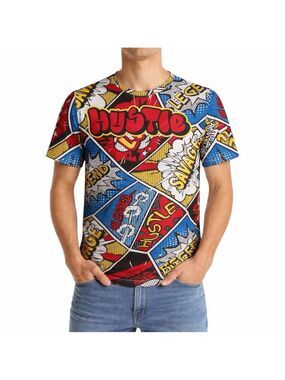 Launder Comic Pop Art Graphic T Shirt Men’s M All Over Print Streetwear